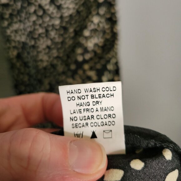 Crescent Women's Medium V-Neck Sleeveless Midi Slip Dress  Black Tan - Picture 7 of 8